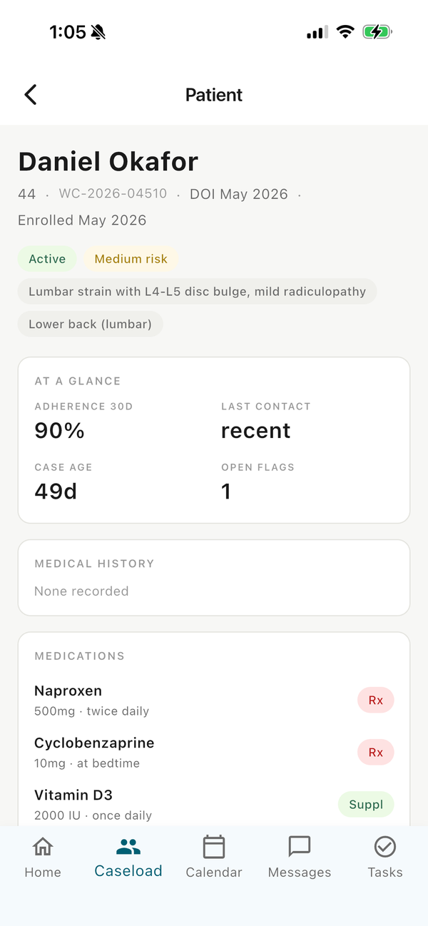 MACS: CM field app — case detail screen
