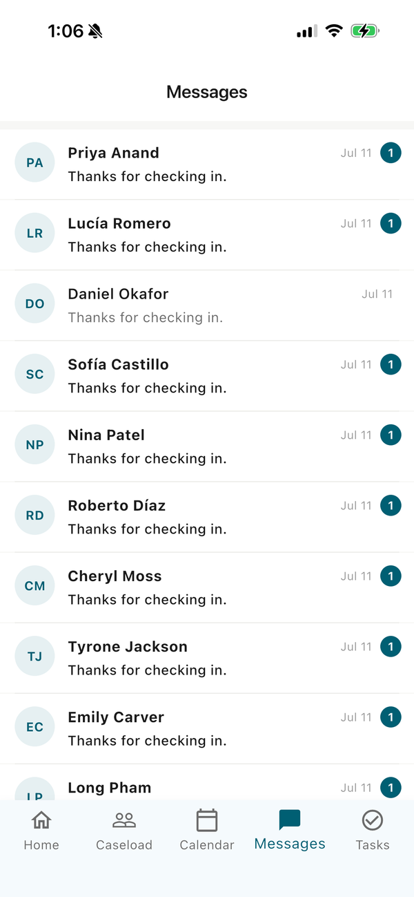 MACS: CM field app — secure messaging with an injured worker